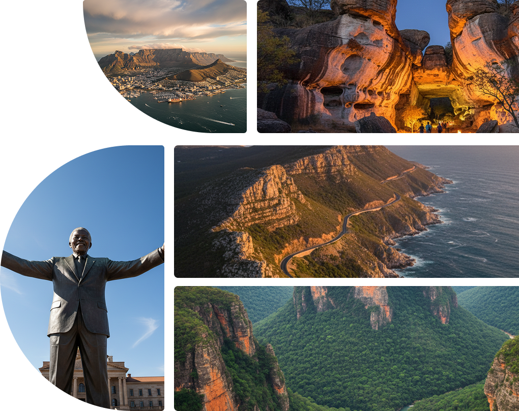 South African travel collage representing pet and house sitting opportunities.